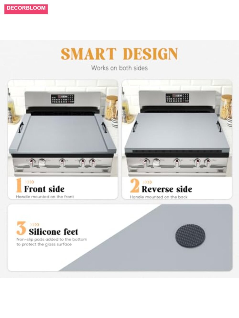 Bamboo Stove Top Cover with Handles for Electric Gas - Extra Kitchen Counter - Picture 4 of 6